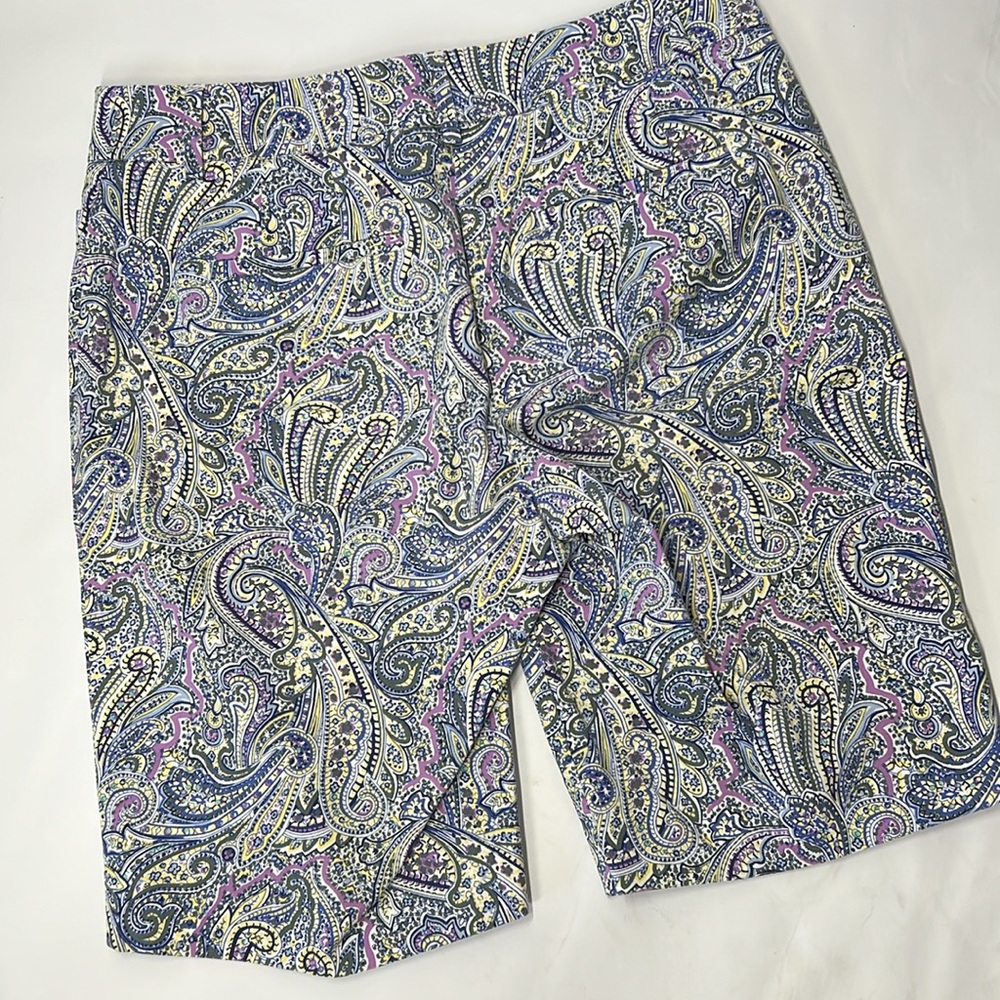 TALBOTS Women’s size 4 Blue Purple Paisley Print Shorts. - Picture 8 of 9